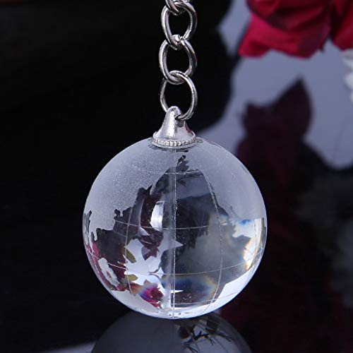 Nysunshine 3D Crystal Globe Key Chain, World Glass Pendant Creative Kids Unique Design