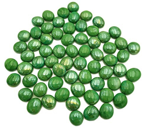 Armena Glasnuggets Grün Glassteine transparent Deko Glasperlen Durchmesser 17-20mm 300g (Circa 75 Stück)