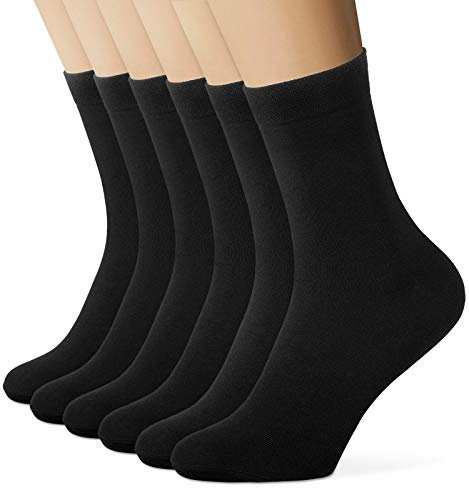 Chaussettes de Sport Homme et Femme en Coton - Lot de 6 Paires Classiques Noir Blanc
