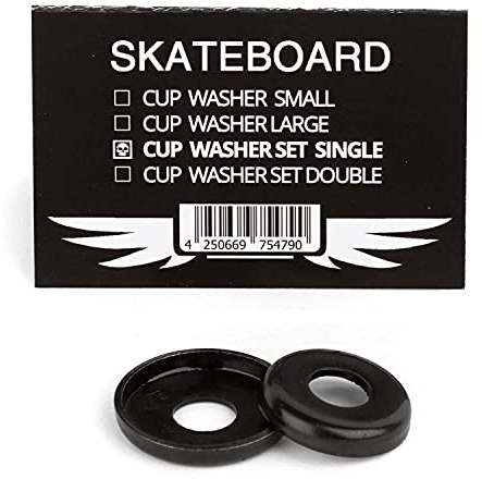 Skateboard Hardware Cup Washer Set schwarz - Kingpin Scheiben Set - Unterlegscheiben für Lenkgummis