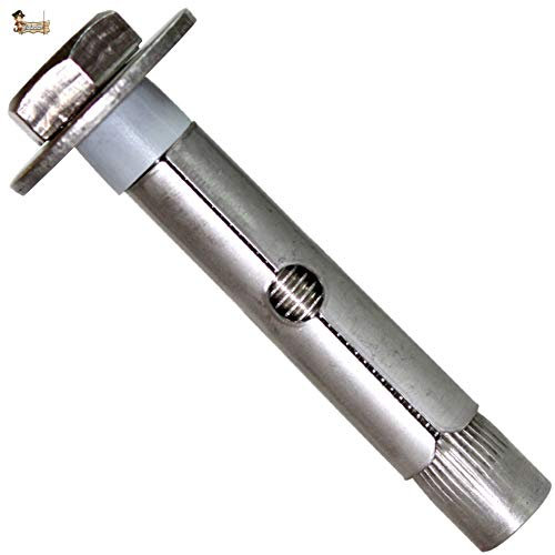 BricoLoco Taco anclaje metálico acero inoxidable A-4 AISI 316 de expansión con tornillo hexagonal. Para pared, techo, suelo, trx, toldo... (10, 6x60 (para broca 8 mm.))