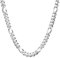 14ct Gold Plated Figaro Necklace Chain for Men Women White Gold Edgy Hip Hop Classic Gift Real Solid Clasp (56, white gold)