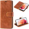 Mulbess Cover per Samsung Galaxy S21 5G, Custodia a Libro, Magnetica Flip con Chiusura, Interno TPU Antiurto Portafoglio,Sintetica, Vintage Marrone