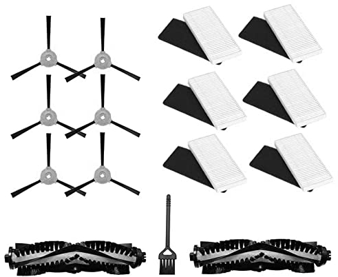 L/c Accessoires pour Hosome 6 brosses latérales, 6 filtres Hepa, 2 kit de brosse principale pour aspirateur robotique Hosome V701S