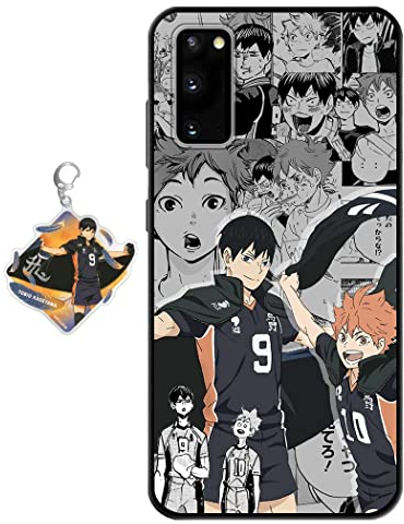Staremeplz Hülle für Samsung Galaxy A52 / A52S Anime Handyhülle [Mit Schlüsselbund] Cartoons Volleyball Junior Silikon Sanft Bumper Case Hülle für Samsung Galaxy A52 / A52S