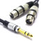 VITALCO 2x XLR Female to Stereo Jack Cable 1.5m Microphone Cable 3-Pin Female to 6.3 mm TRS Jack Plug Adaptor