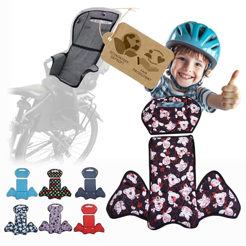 Ersatzbezug Sitzkissen Bezug [Auflage für Kinder Fahrradsitz] kompatibel mit Römer Jockey MOD 4 (Bärchen rot)