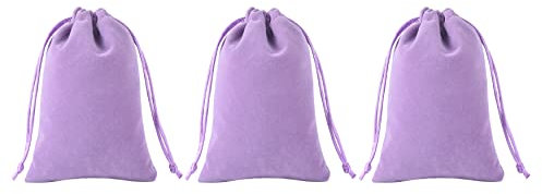 KONMAY 10 Stück Lavendel weicher Samtbeutel Schmuckbeutel mit Kordelzug, 17X23cm Samt Säckchen Hochzeit Party Geschenksäckchen