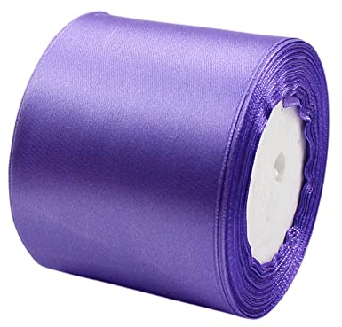 23m Satinband Geschenkband Lila Blau 75mm Breit,Trauer Band Schleifenband Satin Dekoband Geschenkverpackung Deko Band Stoffband für Halloween Weihnachten Hochzeit Taufe Geburtstag DIY-Handwerk