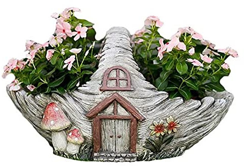 Statue Sculpture Decorative Sculpture Garden Sculpture Statue Mushroom Holzhaus Garden Decoration Flower Pot Ornaments Cement Outdoor Gardening Handcraft Jewelry Accessories