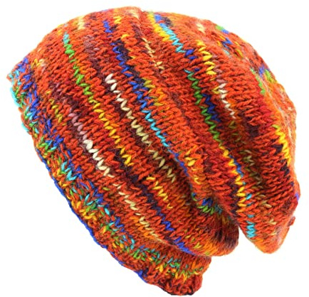 LOUDelephant Baggy Slouch Beanie-Mütze aus Wolle, SD Bright Red Mix, One size