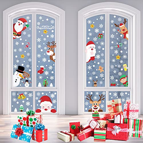 BELSVOR 248 Fensterbilder Weihnachten - 9 Bögen Wiederverwendbare PVC Elektrostatische Deko für Glas/Vitrinen