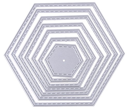 Jepsen 7 Stueck/Set Hexagon Stanzungen Stanzformen Schablonen DIY Scrapbooking Dekorative Papierkarten Vorlage Cut Stirbt Zubehoer