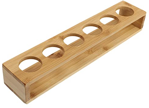 KICHOUSE 1pièce Support À Verres À Vin Bambou Étagère Créative avec Écrous pour Présentation De Verres À Vin Et Cocktails Maison Bureau Restaurant Et Fête