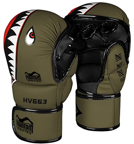 Phantom Gants MMA Fight Squad | Gants professionnels pour sparring, combat, boxe, freefight (L/XL – Vert armée)