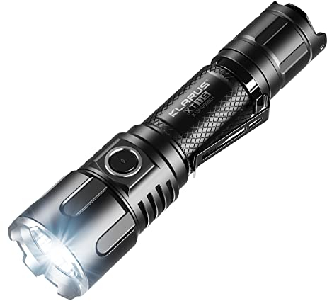 klarus XT11S 1100 Lumens Rechargeable Torch, 330Metres Beam Distance Powerful Tactical Torch, IPX8 Waterproof Flashlight, 2600mAh Battery Torch for Law Enforcement, Outdoor Activities