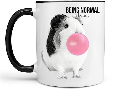 Tasse Meerschweinchen Büro Bürotasse nicht normal Kaffee lustig Kaffeebecher Design Spruch