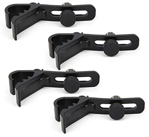Pince de Serrage pour Micro de Batterie Antichoc, 4 Pièces, Kit de Micro de Batterie Réglable et Support de Microphone pour Pied de Micro, Pince de Microphone Universelle, Kit de
