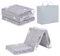 Tiita Trifold Bodenmatratze für Kinder, 145 x 56 x 8 cm Glow in The Dark Baby Kinder Futon mit abnehmbarem Bezug, Portable Schaumstoff Kleinkind Nap Matte mit Aufbewahrungstasche, Grey Star
