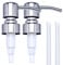 AUNRGO Chrome Soap Dispenser Pump Replacement - Silver 304 Rust Proof Stainless Steel Lotion Dispenser Pumps Replacement for Standard 28/400 Neck Size Regular Mouth Bottles,2 pcs