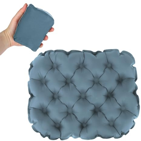 Inflatable Seat Cushion,Portable Air Sitting Pad with Carry Bag,Moisture Water Resistant Camping Chair,Portable Lightweight Travel Air Sitting Pad,for Camping,Bleachers,Glassing Pad (Gray)