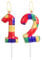 Building Blocks Birthday Candles, 12nd Birthday Candles, Rainbow Number 12 Candles, Red, Yellow, Green, Blue Candle for Cake, Building Block Themed for Girls Boys Birthday Party Decorations Supplies