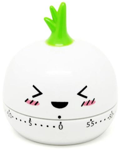 Haztholf Outil Rotatif Cuiseur à Œufs Minuteur Nouveauté Cuisine Minuteur Légumes Animal Cuisson Minuteur Numérique Oeuf Minuteur Cupcake Minuteur Blanc