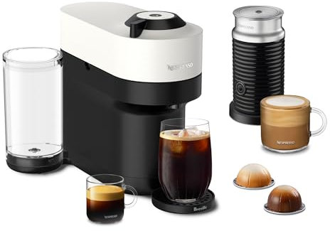 Nespresso Vertuo Pop+ Coffee and Espresso Maker by Breville with Milk Frother, Coconut White