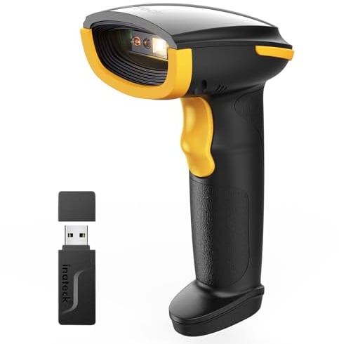 Inateck Lettore di Codici a Barre Bluetooth, Lettore Barcode Wireless 1D 2D Portatile, 1 Ricarica 3 Mesi, Scanner Codici a Barre con App e SDK, BCST-23