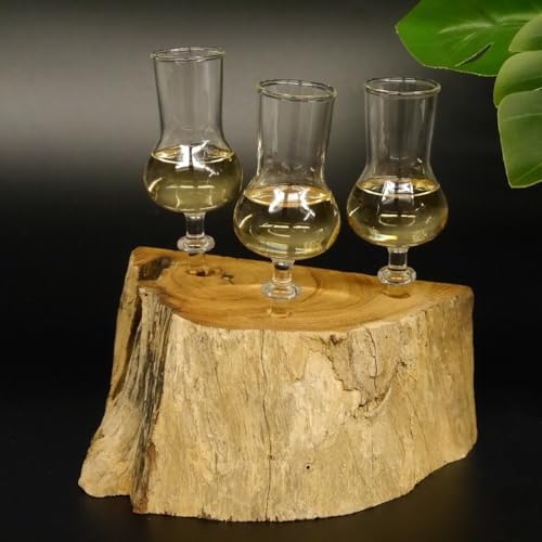 GTK Geweihe & Trophäen Krumholz Schnapsanbieter 3 Gläser mit Stiel auf Wurzel Steckglas Set Schnaps Geschenk Neu #27.60.1.19