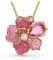 Swarovski Idyllia Damen-Anhänger und Brosche, vergoldet, Pavé-Fassung, Rosa, 55-65 cm Size, Kristall, Kristall