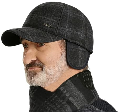 YAMEE Baseball Cap Herren Winter mit Faltbar Ohrenklappen,Basecap Damen Warme Kälteschutz,Baseballkappe Männer Mode,Wintermütze Herren Verstellbar,Winter-Baseballmütze für Unisex zum Laufen,Golfen