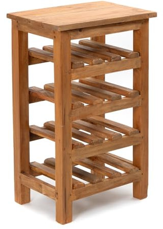 CREEDWOOD WEINREGAL Burgos | 69cm, Mahagoni Massivholz, 12 Flaschen | Natur Flaschenregal, Holz Weinständer, Weinhalter, Flaschen Aufbewahrung