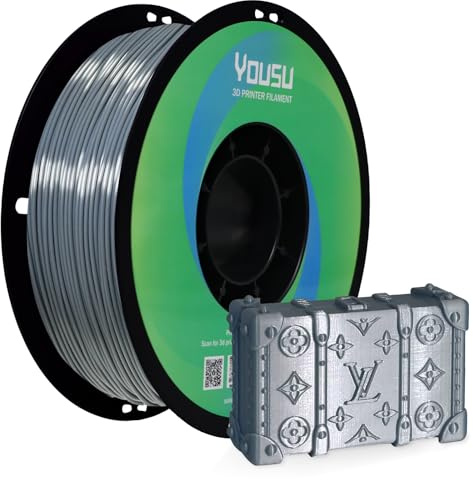 YOUSU Grey Silk TPU-Filament, 1,75 mm, flexibles 95 A TPU 3D-Drucker-Filament, 1-kg-Spule, Maßgenauigkeit +/- 0,02 mm, Seiden-TPU-Grau