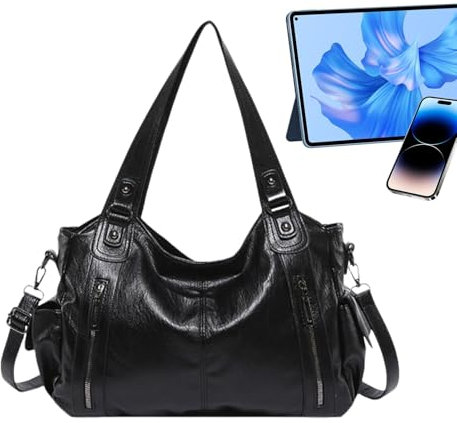 Tragetasche mit großem Fassungsvermögen für Damen, Tragetasche mit großem Fassungsvermögen - Verstellbare Freizeittasche | Damen-Umhängetasche, Freizeittasche aus PU-Leder, stilvolle Arbeitstasche für