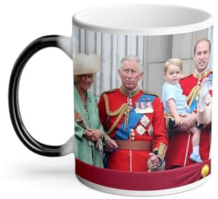 Thermoreagierende Tasse – Königin Elisabeth II Königin 2019 Königin von England Philip Charles – 325 ml