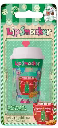 Lip Smacker Holiday Frappe Cup Lip Balm, Weihnachtlicher Lippenbalsam für Kinder, mit Rizinusöl, Feuchtigkeitsspendend und Leicht Aufzutragen, Hot Chocolate