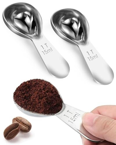 JEXOWIQ Misurini,3 pezzi Misurini da caffè,Set di cucchiaini da caffè, cucchiaini da caffè in acciaio inox, manici corti, cucchiaio misurino per caffè, tè sfuso, zucchero o farina (15 ml)