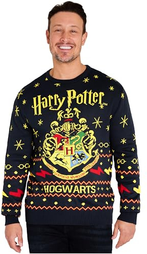 Harry Potter Jumper for Men M-2XL, Hogwarts Christmas Sweatshirt & Winter Top, Soft Durable Warm & Lightweight, Gifts for Men