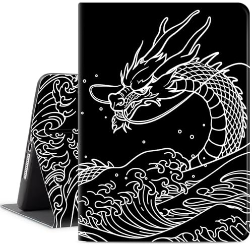 Vimorco for iPad 6th/5th Generation Case 2018/2017, for iPad 9.7 Inch Cover for iPad Case 6th/5th Generation, Adjustable Angle, Auto Wake/Sleep, for iPad Air 2/Air Cover, Dragon in Wave