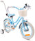 sun baby Mädchenfahrrad 14 Zoll Radgröße Heart Bike zur Auswahl, mit Abnehmbarer Schubstange, Kinderfahrrad für Mädchen von 2 bis 6 Jahre (Silver Moon - Blau, 14 Zoll)
