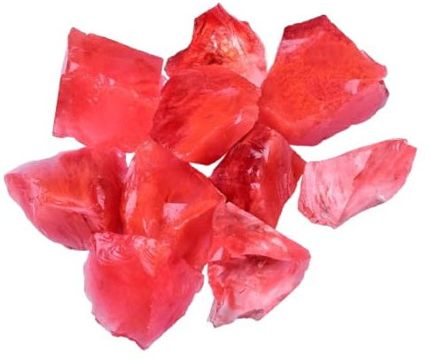kristalle Edelsteine Heilsteine Set, Essbare kristalle Wassersteine für Trinkwasser zum Trinken Selber Machen Schmuck Unregelmäßige DIY Edelsteine (2-3 cm 100g,Rot verschmolzen)