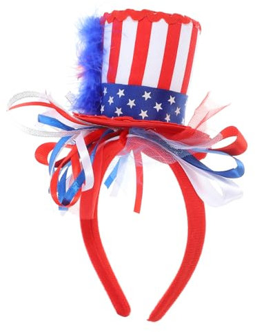 VALICLUD 4th of July Accessory American Flag Headband Hat Bopper for Patriotic Festivals