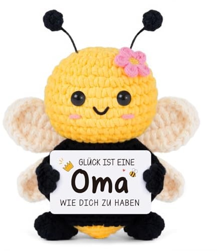 Gleevara Oma Geschenk, Handgehäkeltes Bienen - Geschenke für Omas | Gleevara Oma Geschenk Geburtstag, Kreative Großmutter Geschenk von Enkel, Enkelin, zum Weihnachten Muttertag