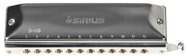 Suzuki Chromatic Harmonica, Sirius S-48S, 12holes 48notes, Short Stroke, C, Fabulous Reed, Bronze, Silver, Black, Brass, ABS