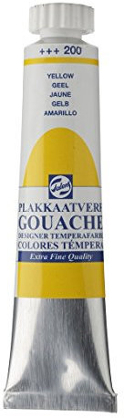 Talens Gouache Extra Fine Quality - Hochpigmentierte 20 ml Tube - Gelb 200 - Mattes Finish für Künstler & Designer
