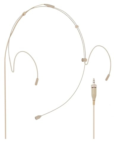 SubZero Headset Mic Compatible Wireless Systems, Tan | Ergonomic headband for comfort, flexible goose-neck for precise positioning, threaded mini-jack connector