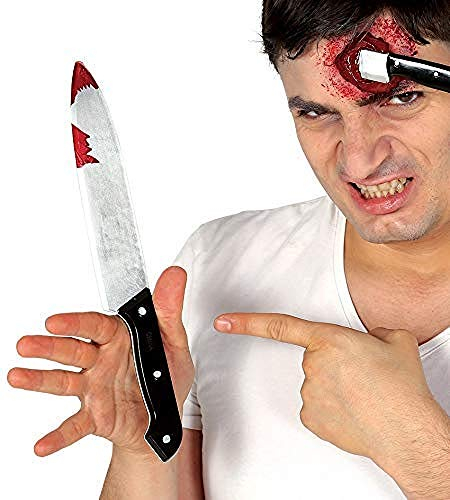 FIESTAS GUIRCA Plastic bloody horror disguise knife 30 cm