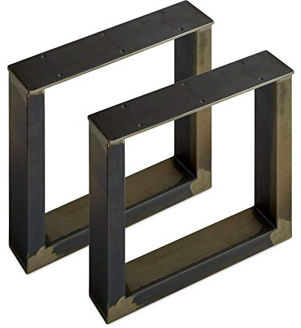 SOTECH 1 Paar Tischgestelle Bankgestelle TAB Stahl Used Look Profil 80 x 40 mm Höhe: 420 mm Tiefe 430 mm Bankkufen Industriedesign Bankuntergestell Bankkufe Kufengestell