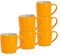 Argon Tableware Coloured Coffee Mugs - Matte Yellow - 350ml - Pack of 6 - Matt Ceramic Stoneware Latte Cappuccino Cups Hot Chocolate Cups Colourful Mug Set with Handle